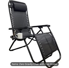 Zero Gravity Reclining Garden Chair – Heavy Duty Textoline Sun Lounger for Outdo