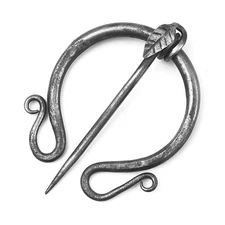 Hand-Forged Omega Fibula Brooch Cloak Pin Viking Medieval Rustic finish 3.5 Inch