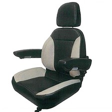 New Aftermarket Replacement High Back Seat Black And Grey Vinyl 445000bg