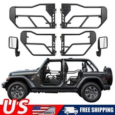 4-door Tubular Half Doors W Mirrors For 2018-2025 Jeep Wrangler Jl Gladiator Jt
