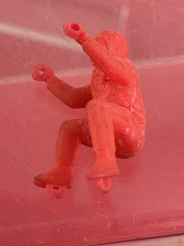 Vintage Hot Wheels RRRumblers Soft  Red Plastic Motorcycle Driver Figure Loose