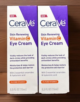 CeraVe Skin Renewing Vitamin C Eye Cream 0.5oz each. 2 Pack!