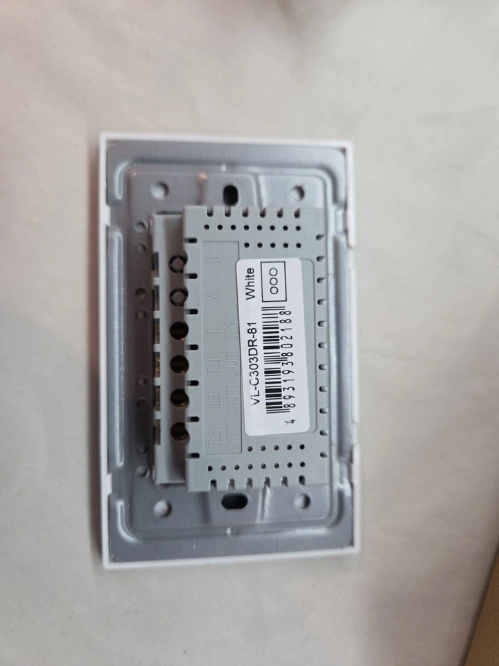 Interruptor de luz táctil de pared de 2 vías Livolo EE. UU. Panel de vidrio Indicador LED blanco NUEVO LEER Foto 3 de 4