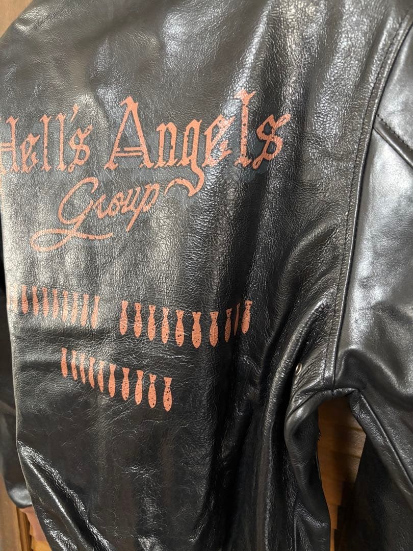 Hells Angels A-2 Leather Flight Jacket XL Cowhide Vintage Mens