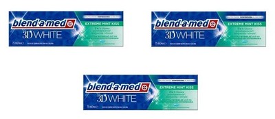 3X BLEND-A-MED 3D WHITE EXTREME MINT KISS ZAHNPASTA 3X75ML (3X2.54 fl oz)