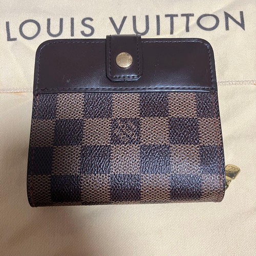 Louis Vuitton Damier Ebene Bifold Wallet Mini Zip Coin Used