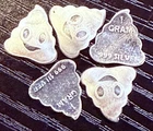 Lot Of (5) - 1 Gram .999 Pure Fine Silver Bar Poop Emoji Design