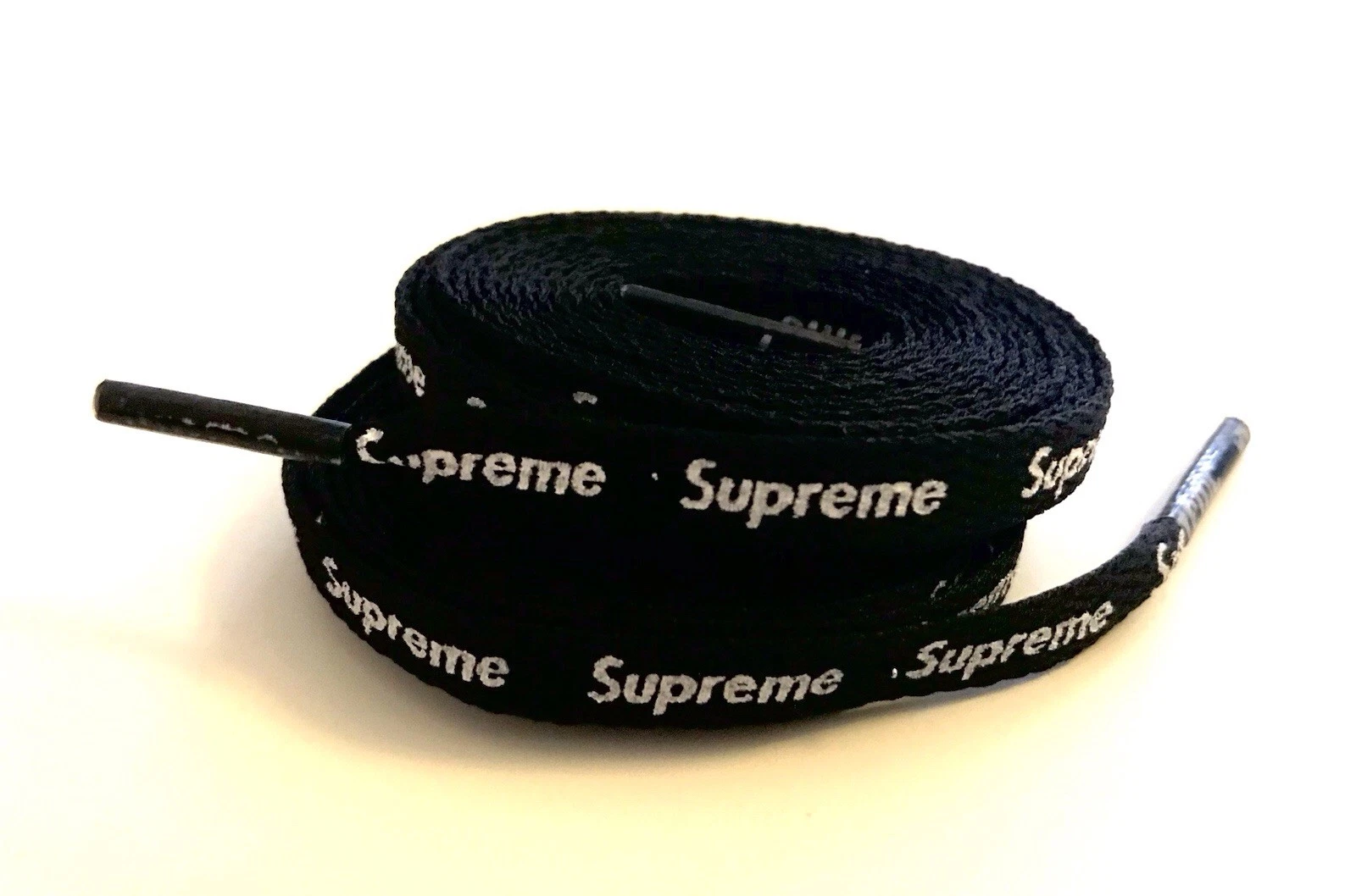 Lacets de chaussure Supreme taille 160 cm une paire (2x lacets) noir 