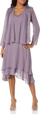 S.L. Fashions Women's Embellished Tiered Mother of The Bride Gown with Jacket,