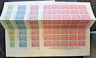 4x American Olympic Committee Victory Stamp Bogen 1940 Helsinki St Moritz signed