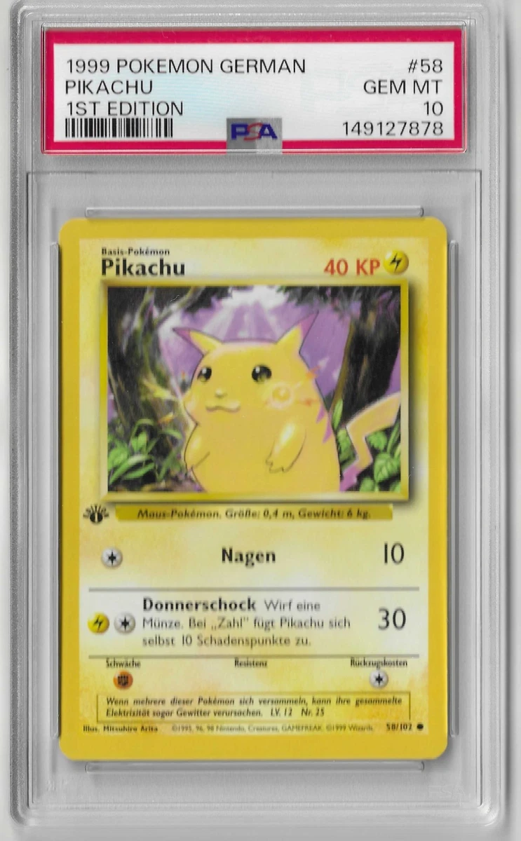 英版ピカチュウ PokeTour1999 - BGS NM-MT+ 8.5 #3 Preços baixos em Conjunto básico Pokémon TCG Pikachu grau 10