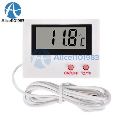 HT-5 Digital Display Electronic Water Thermometer W/ Probe For Aquarium #pq