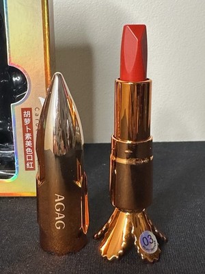 NIB~AGAG CAROTENE RED LIPSTICK~SILKY TEXTURE~MOISTURIZING~COLOR CHANGING~HYDRATE