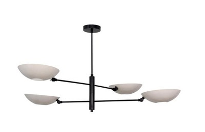 4-Light Modern Brass Sputnik Chandelier | Mid-Century Starburst Ceiling Light