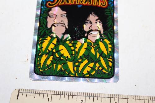 RARO 1985 Wild Samoans WMMC AWA Lucha Libre Máquina Expendedora Prisma Pegatina Años 80 - Imagen 3 de 4
