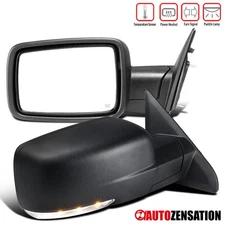 Fit 2013-2019 Dodge Ram 1500 2500 Black Power Mirrors Pair+Heat Signal Sensor