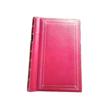 Red Photo Album - Leather Cover, Slip-In Pockets, Memory Book Gift