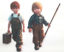 23D UPick Vintage Young Boys Fishing Rod Tackle Box Overalls Embellishment 4173