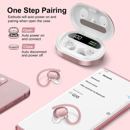Ear buds Wireless Earbuds, HiFi Stereo Bluetooth 5.3 Running Headphones with ... - Photo 6 sur 7