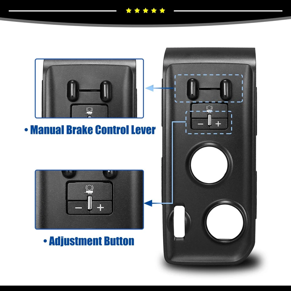 Pieza de 1 panel de interruptor de freno de remolque negro apto para GMC Sierra 2014-2019 Foto 3 de 4
