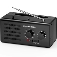 AM FM Radio Portable,Goodes Transistor Plug in Wall Battery Black