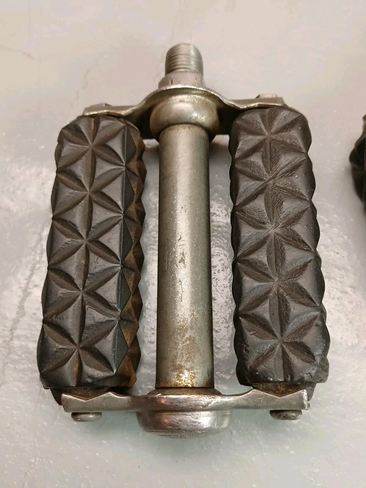 Pedales bloque gofre bicicleta Schwinn 1/2" hechos en Alemania vintage 1967* Foto 2 de 4