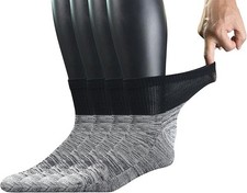 Mens Bamboo Diabetic Ankle Socks Seamless Toe Cushion Sole 4 Pack Size 10-13