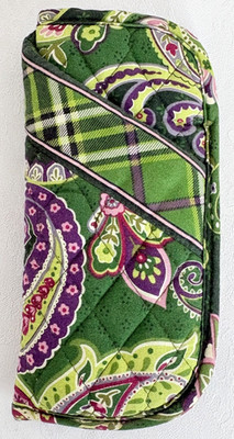 Vera Bradley Double quilted cotton glasses case chelsea green paisely retired