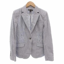 Brooks Brothers Seersucker Jacket 6 White  Blue Cotton Blend Unlined Slim