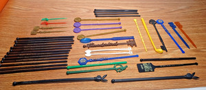 Swizzle Sticks Drink Stirrers Lot of 40 + 2 Sword Picks