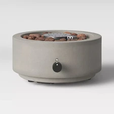 Threshold Stone Outdoor Tabletop Propane Fire Pit Lava Rock for Umbrella Hole