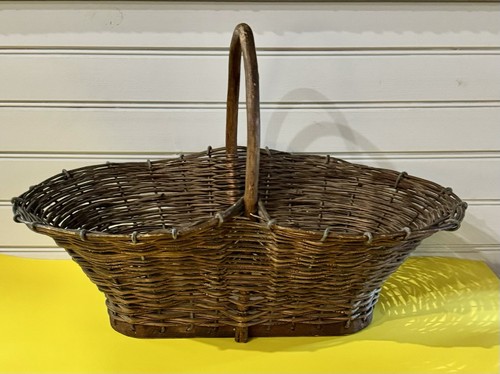 Antique Vintage Wood Basket - Picture 1 of 13