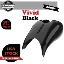 Vivid Black Stretched Extended Tank Cover For Harley Touring Road King