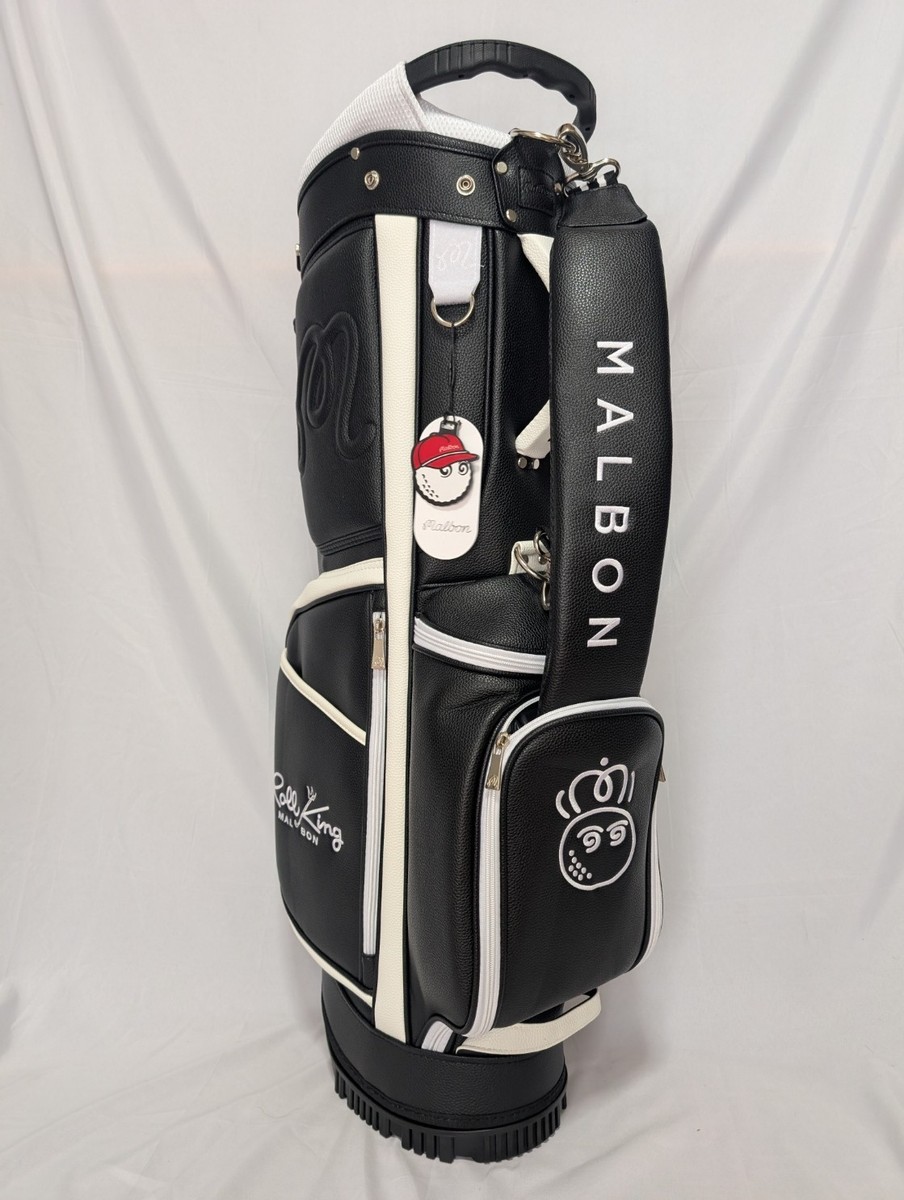 1DAY SHIP!]MALBON GOLF Caddy Stand Bag Black w/2 hood covers