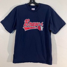 Vintage 90s Mississippi Braves T-Shirt L Navy Single Stitch Made in USA