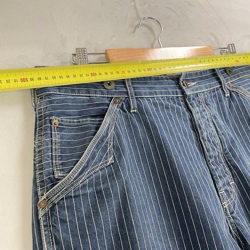 Pantalones de mezclilla Perfecto By Schott NYC para hombre talla 36 azul prendedor rayas ranchero ropa de trabajo raros - Imagen 4 de 15