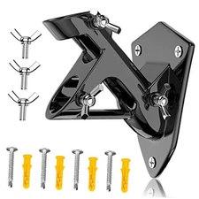  Inch Metal Flag Pole Holder (Black) Heavy Duty Aluminum Alloy 1 Black-1 Pack