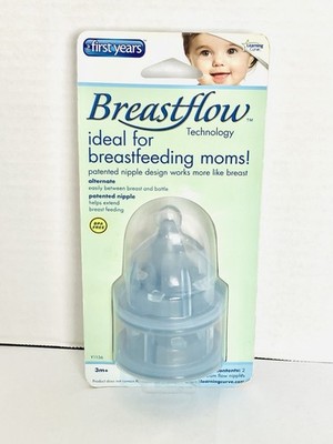 The First Years Breastflow Medium Nipple 2 Pack New The Learning Curve 3Mos+