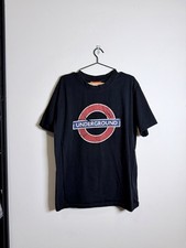 London Underground Logo Tshirt Black Size L - Transport For London Tee Vintage 