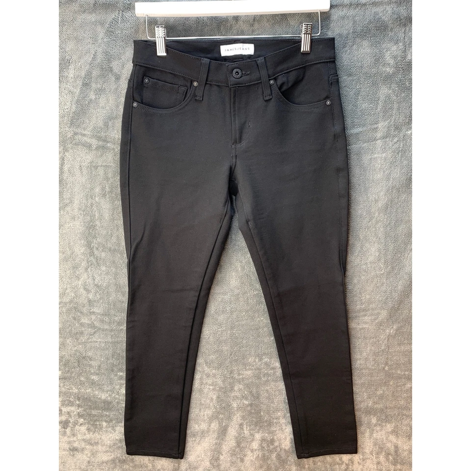 JAMES джинсы Twiggy лодыжки черный понте брюки эластичной маслянистый мягкий женский размер 27 - Изображение 2 из 4