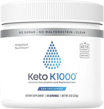 Keto K1000 Electrolyte Powder | Unflavored | Hydration Supplement Drink Mix | Bo