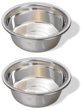 Stainless Steel Dog Bowls 2 Pack, 1.8 Cup Metal Food Water Dish, Standard Size