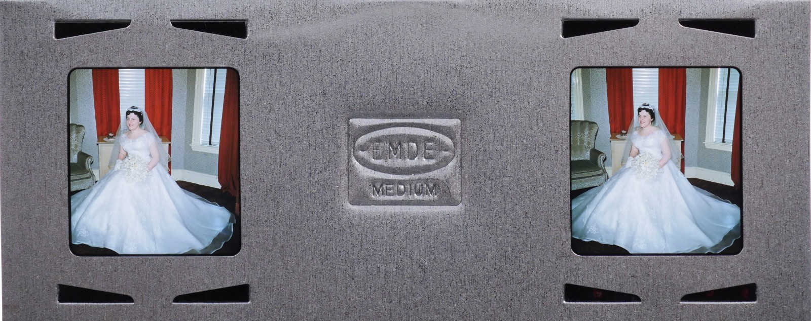 Bride in wedding dress- 1960s WEDDING - Stereo Realist 3D slide Kodachrome #1227