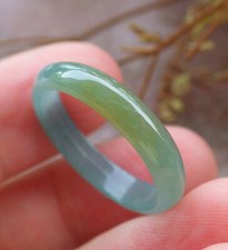 Certified Icy Green Burma Natural A JADE Jadeite Circle RING USA. 9    609967