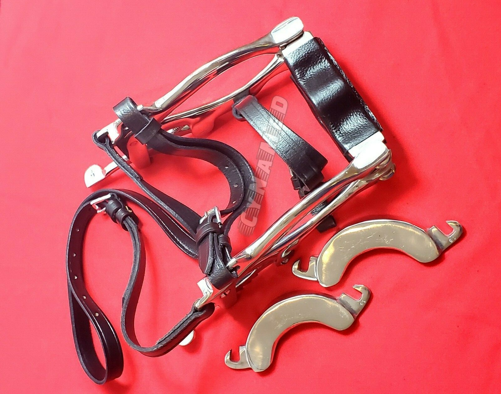 Horse Dental Speculum Equine Mouth Gag Drop Leather Strap