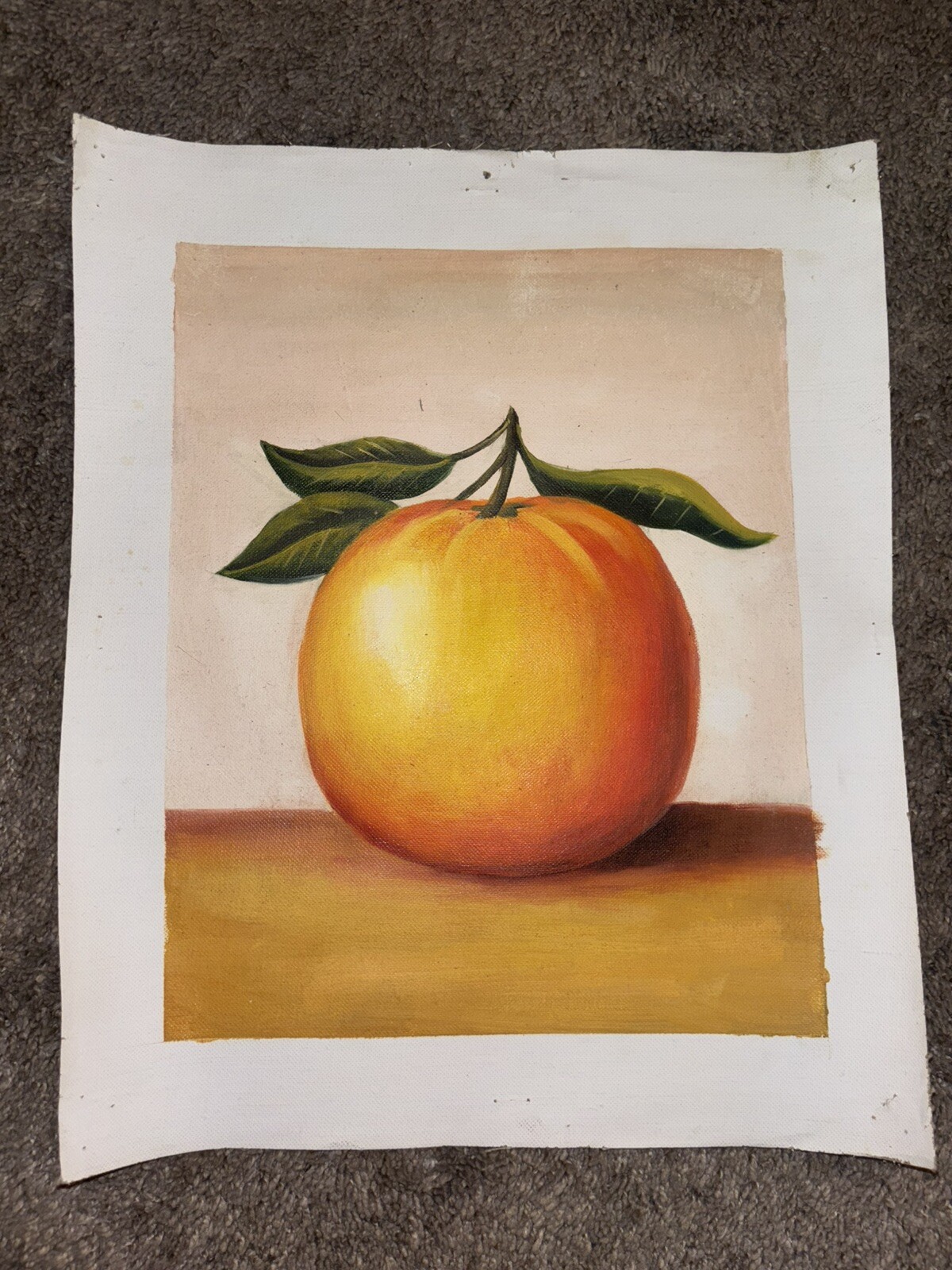 Realism Orange Painting Real Oil On Canvas 9”x11”