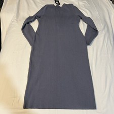 Fashion Nova Aurora Sweater Blue Mini Dress Stretchy Sheath Lace Up Neck Sz XXL