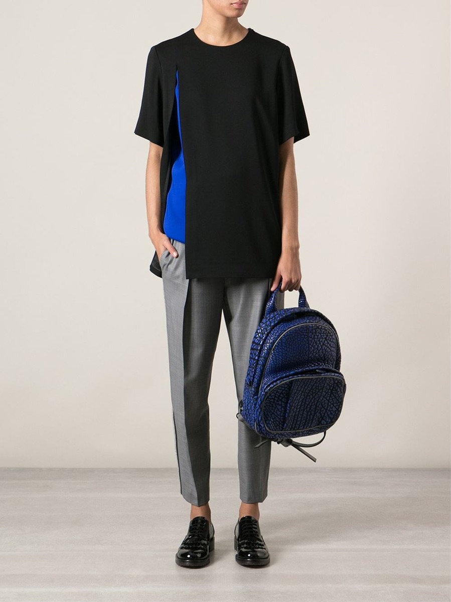 NEW $1195 Alexander Wang Backpack Blue Black Dumbo Nile Leather Sturdy |  eBay