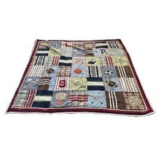 Pottery Barn Kids Sports Quilt 83" x 82" 100 Cotton Queen Football Soccer