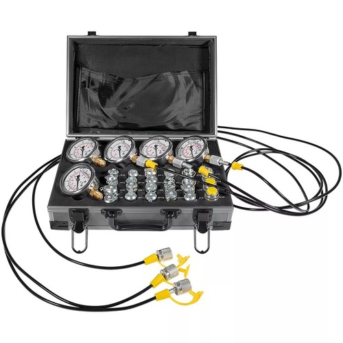 60P Hydraulic Pressure Test Kit with 5 Gauges 24 Couplings 3 Hoses for Excavator - Bild 9 von 10